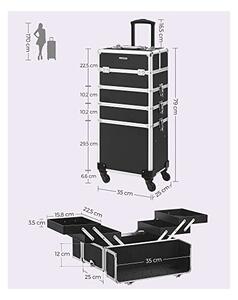 Carucior pentru cosmetice profesional, Songmics, 4 in 1 , 35 x 25 x 79 cm
