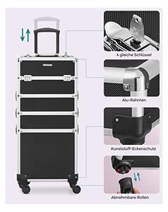 Carucior pentru cosmetice profesional, Songmics, 4 in 1 , 35 x 25 x 79 cm