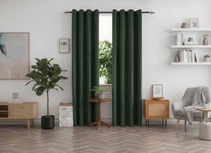 Perdea opaca DUNES VELVET 140x250 cm, verde inchis Agatat: Inele metalice