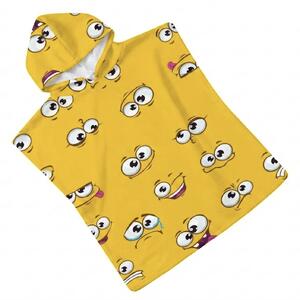 Poncho pentru copii SMILE galben 60x120 cm