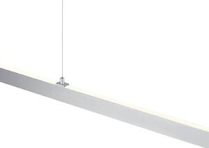 HELL Lampă suspendată LED Karo, aluminiu, lungime 130 cm, metal, CCT, reglabil, Metalic, Camera de zi / sufragerie, Metal, Modern