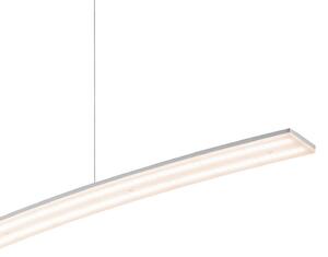 HELL Lampă suspendată LED Sira, lungime 130 cm, metal de culoarea aluminiului, CCT, reglabil, Metalic, Camera de zi / sufragerie, Metal, Modern