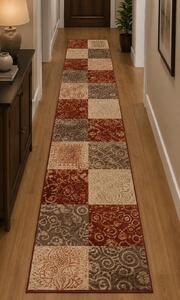 Traversa Hol, Festonata, Model Orlando 1602, Maro Rosu Latime 60 cm 60 x 500