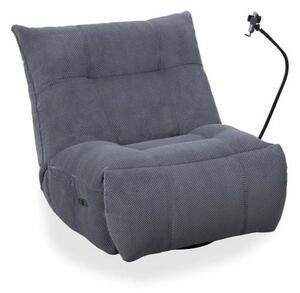 Fotoliu recliner MARCUS, gri/negru, stofa clasica/metal, 84x104x94 cm