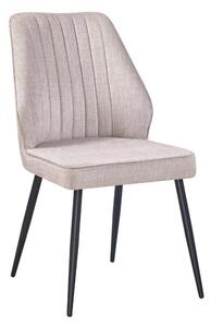 Scaun DEX, bej/negru, stofa catifelata/metal, 61x49x86 cm
