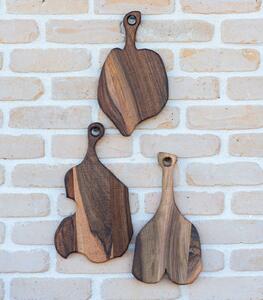 Set 3 tocătoare Deep Forest Fragments din nuc masiv - 36x20 cm