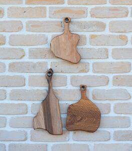 Set 3 tocătoare Deep Forest Fragments din nuc masiv - 37x18 cm