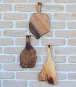 Set 3 tocătoare Deep Forest Fragments din nuc masiv - 36x18 cm