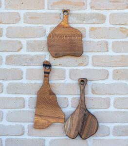 Set 3 tocătoare Deep Forest Fragments din nuc masiv - 37x18 cm