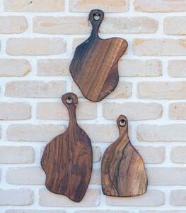Set de 3 tocătoare Deep Forest Fragments din nuc masiv - 35x18 cm