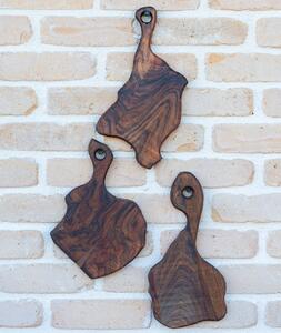 Set 3 tocătoare Deep Forest Fragments din nuc masiv - 32x20 cm