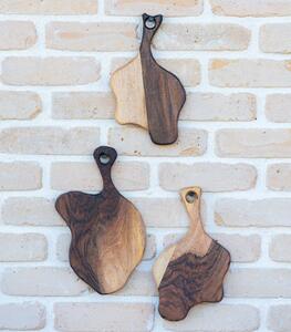 Set 3 tocătoare Deep Forest Fragments din nuc masiv - 32x17 cm