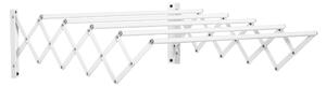 HOMCOM Uscător de Rufe Retractabil pentru Perete, Uscător Pliabil Economisitor de Spațiu din Metal pentru Interior și Exterior, 63,5x60x20 cm, Alb | Aosom Romania