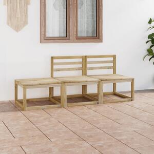 Set mobilier de grădină, 3 piese, lemn de pin verde tratat