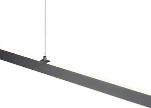 HELL Lampă suspendată LED Karo, antracit, lungime 130 cm, metal, CCT, reglabil, Negru, Camera de zi / sufragerie, Metal, Modern