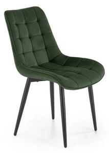 Scaun K580, verde inchis - HLR 57, stofa catifelata/otel, 51x61x85 cm