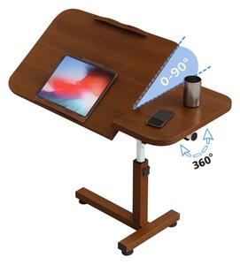 Masă reglabilă pentru laptop – 60×40×(27–40) cm–Walnut