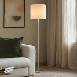 Lindby Lampadar Parsa, albă, textilă, înălțime 167 cm, E27, Alb, Camera de zi / sufragerie, Țesătură / Textil, Viața tânără