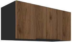 Dulap superior de bucătărie Manana 80 GU 36 1F (Cadru: negru mat + front: nuc okapi). 1134956