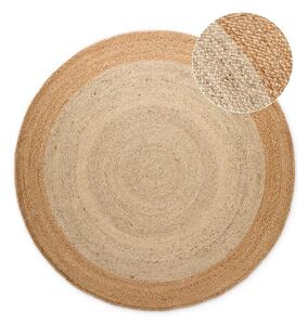 Covor fildeș reversibil, țesut manual rotund din iută ø 120 cm Jutta Ivory – Hanse Home