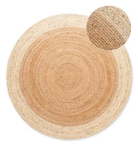 Covor în culoare naturală reversibil, țesut manual rotund din iută ø 100 cm Jutta Gold – Hanse Home