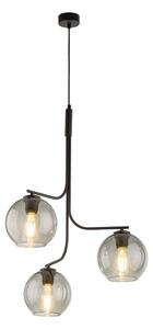 Lustră LED pe cablu CESAR 3xE27/15W/230V negru/gri fumuriu