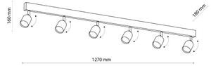 Plafonieră LED TOP 6xGU10/10W/230V negru/auriu