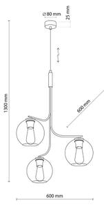 Lustră LED pe cablu CESAR 3xE27/15W/230V negru/gri fumuriu