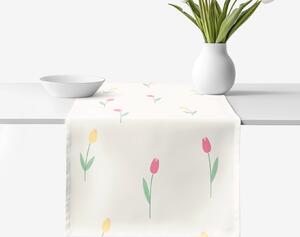 Goldea napron de masă 100% bumbac - lalele 35x160 cm