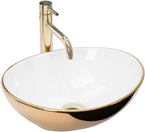 Rea Sofia lavoar 40.9x34.5 cm ovale de blat alb-auriu REA-U0456