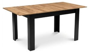 Masa extensibila de sufragerie MADO 120/160x80 cm, negru/dub craft