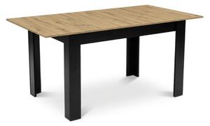 Masa extensibila de dining MADO 120/160x80 cm, negru/artisan stejar