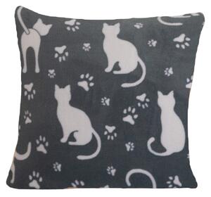 Husa din microplus pentru perna WHITE CATS 40x50 cm gri