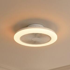 Lindby Ventilator de tavan cu LED Vedin, alb, curent continuu, Ø 45 cm, RGBW, reglabil, Alb, Camera de zi / sufragerie, Plastic, Modern