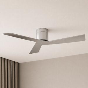 Lucande Ventilator de tavan Ventoro, Ø 132 cm, argintiu, metal, Metalic, Camera de zi / sufragerie, Metal, Modern