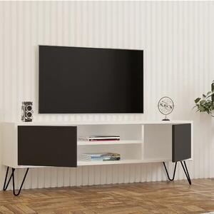 Comoda Tv Hare pentru living culoare alb si antracit,140 cm