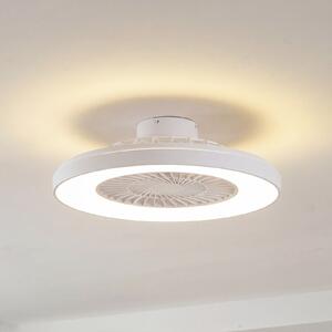 Lindby Ventilator de tavan cu LED Teleo, Ø 58 cm, alb, curent continuu, Tuya, reglabil, Alb, Camera de zi / sufragerie, Plastic, Modern