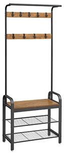 Cuier, Vasagle, Negru-Maro, 183x72x33.7 cm