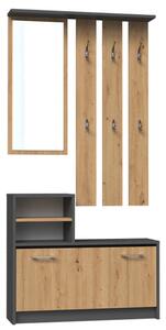 Riano MIX GAR, mobilier hol, antracit, stejar
