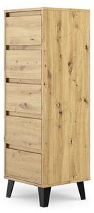 Shannan 5S Scandi comoda, 40x120.5x39 cm, stejar