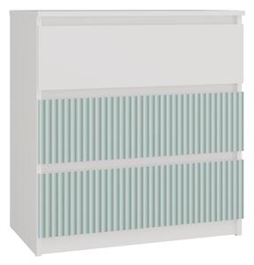 Drohmo MIX M3 ARTEO comoda, 70x75x40 cm, alb-verde menta