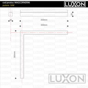 Proiector pentru sina magnetica CORNER90 ALB LED LUXON