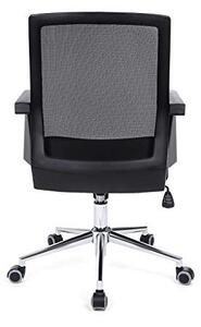 Scaun de birou, Songmics, Negru, 61x55x(92-102) cm