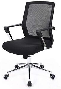 Scaun de birou, Songmics, Negru, 61x55x(92-102) cm