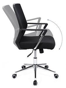 Scaun de birou, Songmics, Negru, 61x55x(92-102) cm
