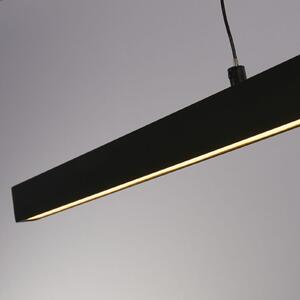 Searchlight Lampă suspendată cu LED Layla, liniară, neagră, reglabilă pe înălțime, CCT, reglabil, Negru, Camera de zi / sufragerie, Aluminiu, Modern