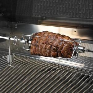Grătar de grădină pe gaz din inox cu arzător lateral WELLINGTON + rotisor electric GRATUITĂ