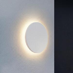 Lindby Lampa de perete pentru exterior LED Selinel, albă, Ø 23 cm, număr casă, Alb, Metal, Modern