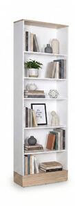 Bibliotecă Adore Base cu 6 Rafturi, Alb, 60x197x26 cm