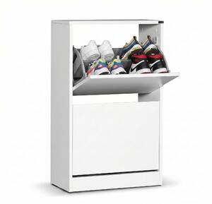 Pantofar Adore Compact, 10 Perechi, 2 Compartimente, Alb - Mov, 51x84x26 cm